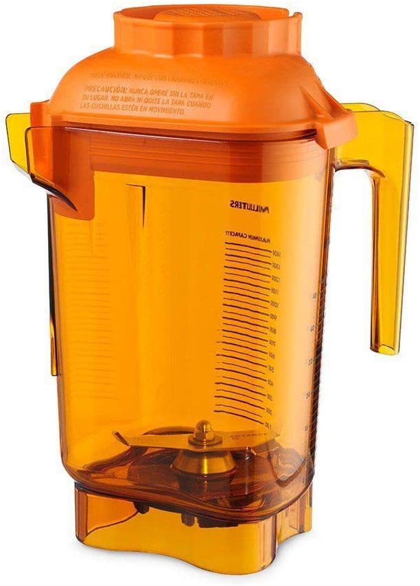 Vaso para licuadora, capacidad 48 oz/1.4 lt, incluye cuchilla y tapa, color naranja - Vitamix