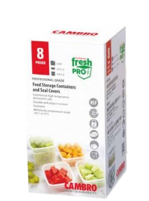 Set de 4 recipientes FreshPro Minis  con tapa de sello  ( 2x 0,95 L &amp; 2x 0,47 L - 12,5x12,5x6,5 &amp; 12,5x12,5x12 cms) Transparente - Cambro