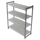 Unidad de estantería inicial Elements con 4 entrepaños ventilados, 107cm. x 61cm. x 183cm. (frente, fondo, alto) - Cambro