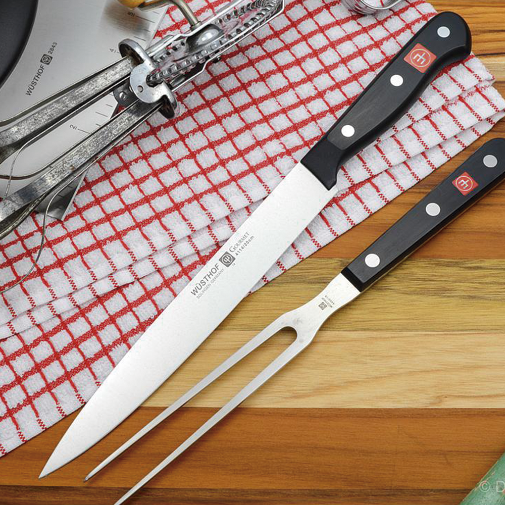 Set de 2 piezas para Trinchar - Cuchillo para Carne 20 cm &amp; Tenedor 16 cm - Gourmet - Wusthof