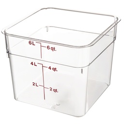 [6SFSCW135] Recipiente cuadrado 5.7lts. policarbonato transparente - Cambro
