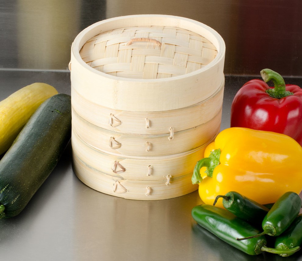[34206] Set de 3 steamers en bamboo de 6&quot; - Town Food