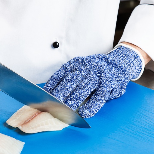 [SG10-BL-M] Guante antimicrobial para corte ambidiestro azul - San Jamar