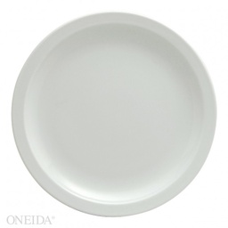 [F8000000150A] Plato llano redondo ala angosta porcelana 26.3 cm blanco brillante  - Oneida