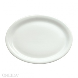 [F8000000359] Plato Ovalado con Ala Angosta de Porcelana Fina Blanco Brillante, 28.8 cm - Oneida