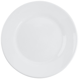 [P3972] Plato Llano Blanco de Vidrio Templado Restaurant, 25.2 cm - Arcoroc
