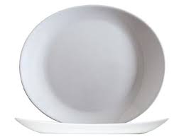 [49145] Plato Steak de Vidrio Templado Blanco Restaurante, 30x26 cm - Arcoroc
