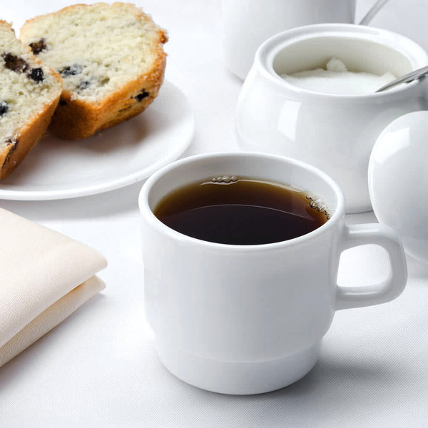 [25269] Taza Blanca de Vidrio Templado, 7 1/4 oz - Restaurante - Arcoroc