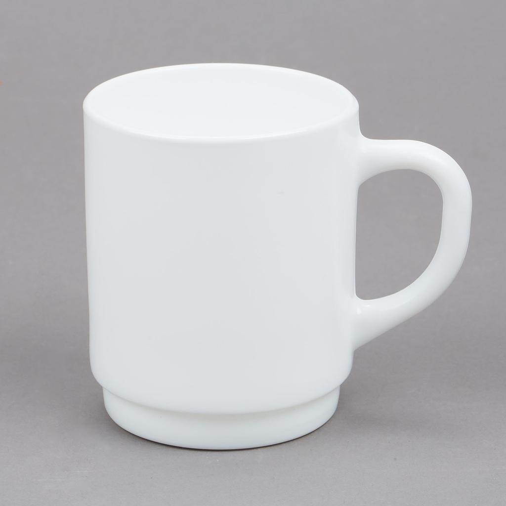 [36140] Mug Blanco de Vidrio Templado, 8 1/4 oz - 8.9x7.2 cm - Arcoroc