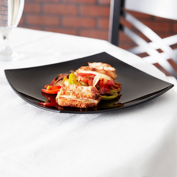 [C9871] Plato Negro de Vidrio Templado Delice, 26.9cm - Arcoroc