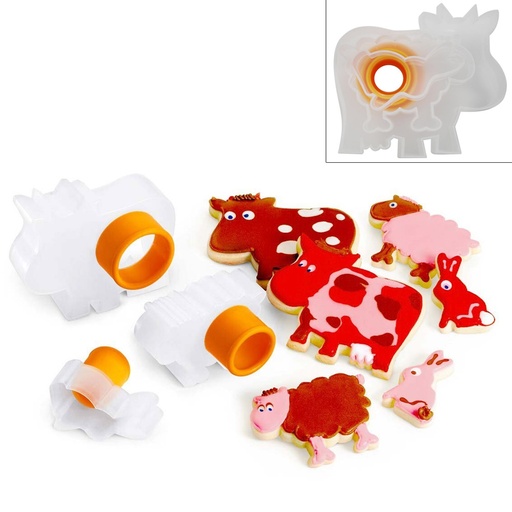 [713317] Juego cortadores galletas de animales de granja - Cuisipro