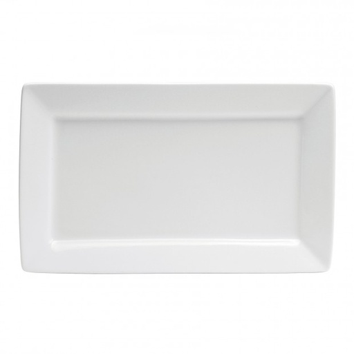 [F8010000359S-O] Plato Rectangular Europeo en Porcelana Blanco Brillante 29 cm (Outlet) - Oneida
