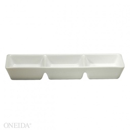 [R4020000945-O] Plato rectangular 3 campos porcelana fina 18.3cm fusión  - Oneida
