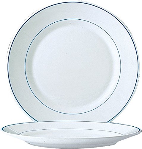 [24767-O] Plato redondo filete delft blanco 25.4 cm templado - Arcoroc