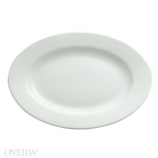 [R-448-0000-387-O] Plato ovalado blanco brillante ala ancha 37cm (Outlet) - Oneida