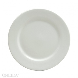 [R4480000143] Plato redondo blanco brillante ala ancha 24cm Oneida
