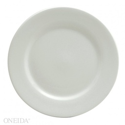 [R-448-0000-163-] Plato redondo blanco brillante ala ancha 30cm  - Oneida
