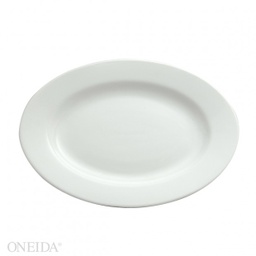 [R-448-0000-347-O] Plato ovalado blanco brillante borde delgado 25.4 cm  - Oneida