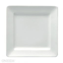 [F500-0000-149S-O] Plato Cuadrado de Porcelana Fina Ala Ancha, 25.8 cm - Oneida