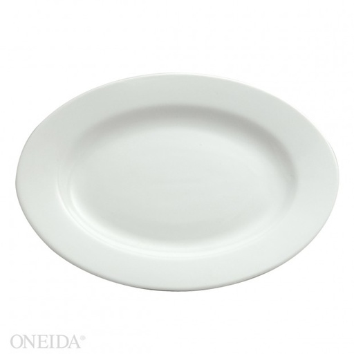 [R-448-0000-361-O] Plato ovalado blanco brillante ala ancha 30 cm (Outlet) - Oneida