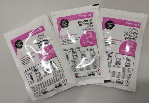 [14-CL2-12DSP-O] Polvo limpiador y eliminador de sarro Cleancaf para máquinas de café, caja de 3 sobres de 9 gr c/u (Outlet) - Urnex