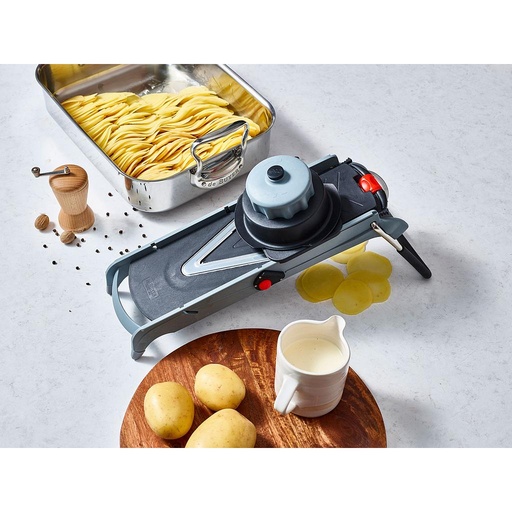 [2016.00] Mandolina Viper con regulador de espesor y sistema cubo, con tajador, 2 julianas - De Buyer