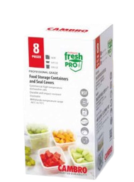 [1HFPRO4PKI190] Set de 4 recipientes FreshPro Minis  con tapa de sello  ( 2x 0,95 L &amp; 2x 0,47 L - 12,5x12,5x6,5 &amp; 12,5x12,5x12 cms) Transparente - Cambro