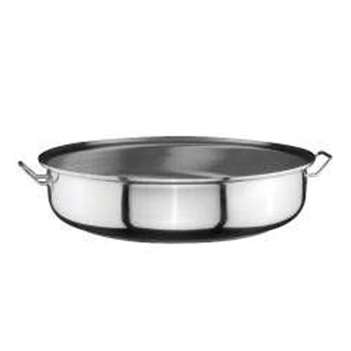 [0145.06014.01] Olla baja en acero inoxidable, 2 asas, 60 cm. de diámetro/14 cm. de altura - Ozti
